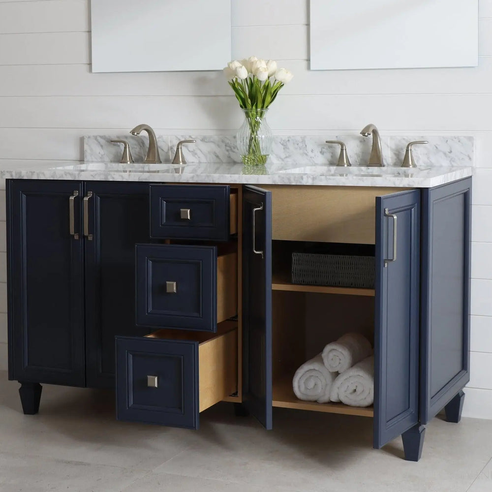 
                  
                    Davenport 60" Pacific Blue Bathroom Vanity, Double Sink
                  
                