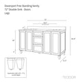 
                  
                    Davenport 72", Teodor® Almond Coast Vanity, Double Sink Teodor Bathroom VanityCanada
                  
                