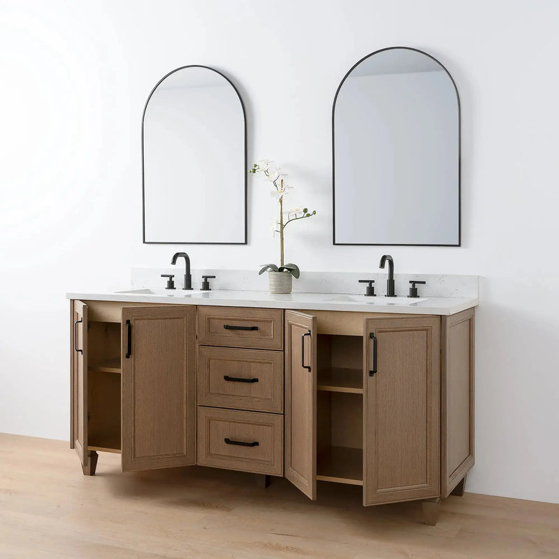 Davenport 72" Almond Coast Bathroom Vanity, Double Sink - Teodor ...
