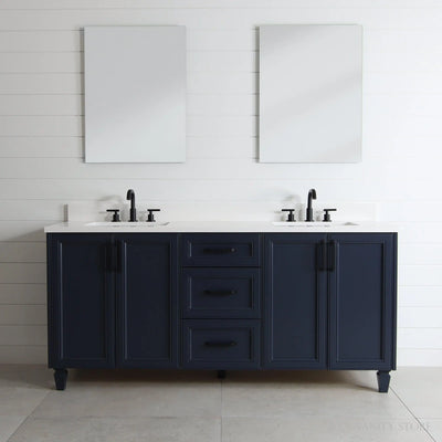 Davenport 72" Pacific Blue Bathroom Vanity, Double Sink