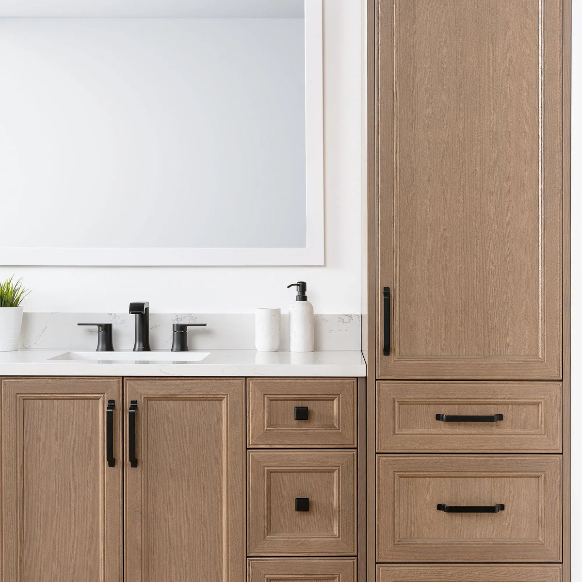 Davenport Almond Coast Linen Cabinet - Teodor Vanities – Teodor ...