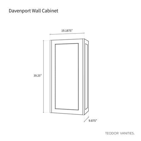 Davenport, Teodor® Almond Coast Wall Cabinet Teodor Bathroom VanityCanada