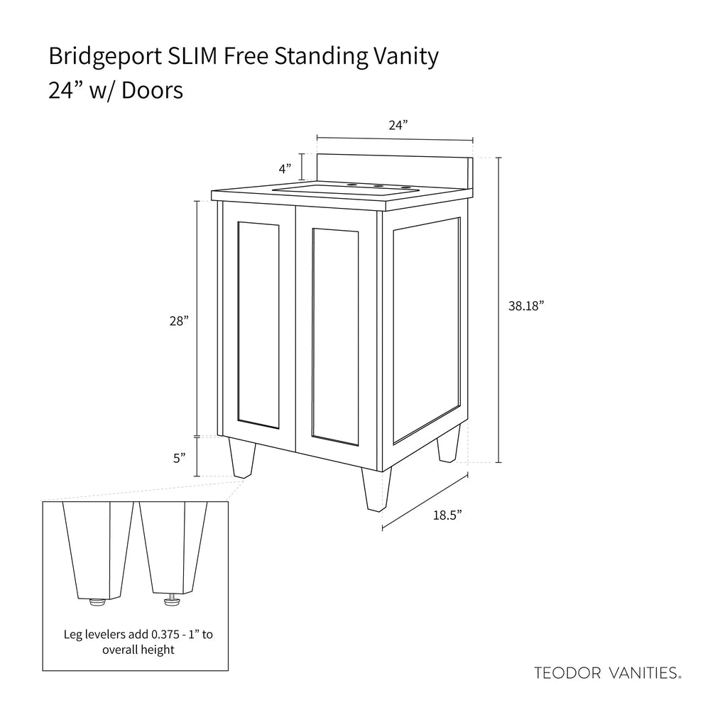 
                  
                    Bridgeport SLIM, 24" Teodor® White Oak Vanity w/ Doors Teodor Bathroom VanityCanada
                  
                