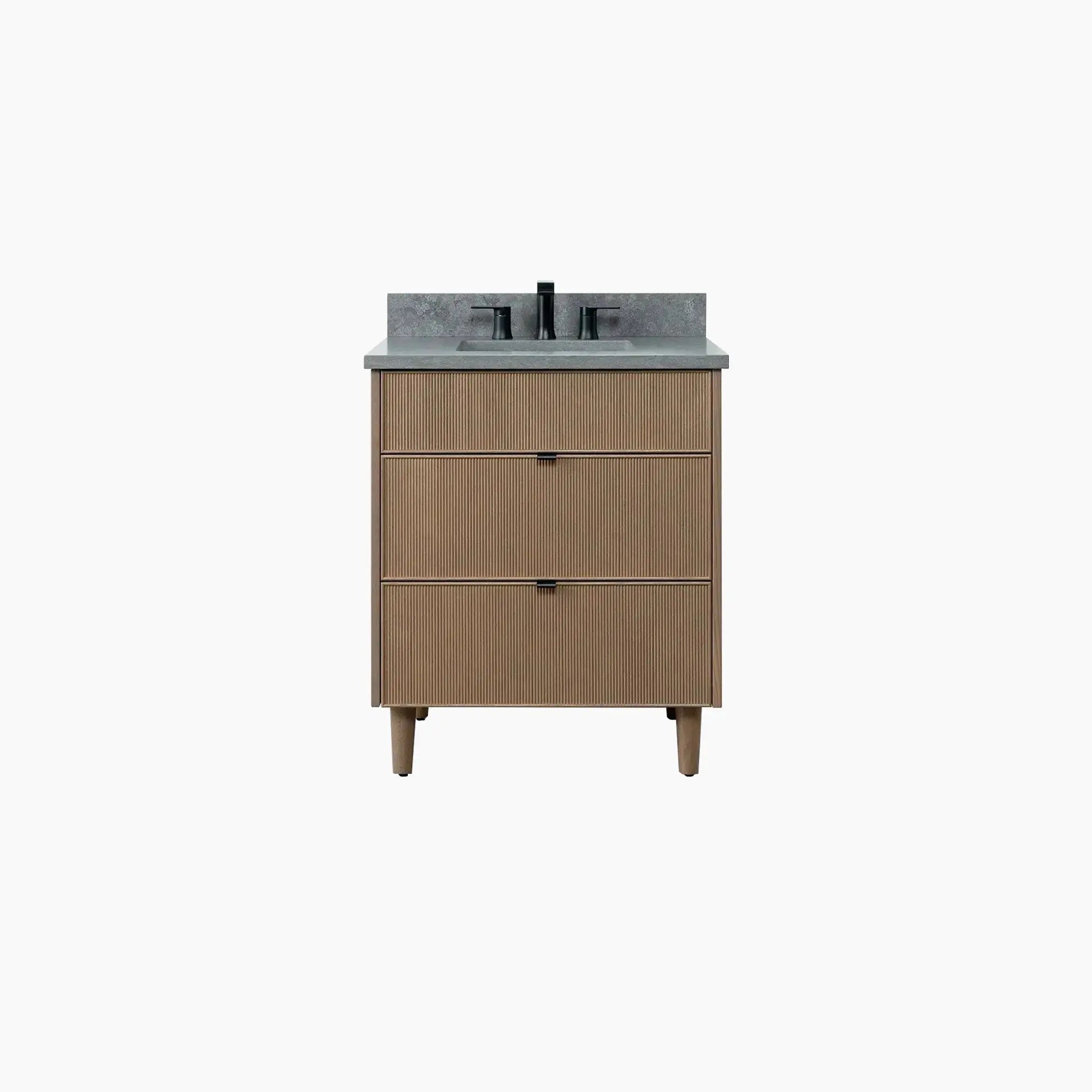 Malibu SLIM 30" Almond Coast Bathroom Vanity - All Drawers Teodor Bathroom Vanity Canada