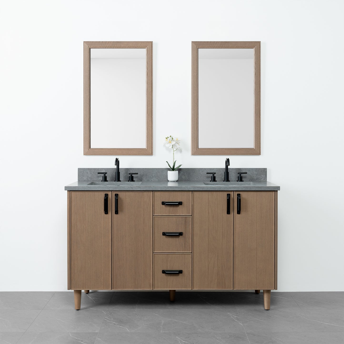 Malibu 60" Almond Coast Bathroom Vanity, Double Sink