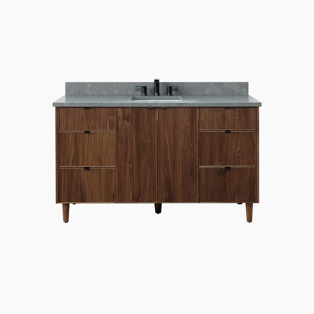 Malibu 60" American Black Walnut Bathroom Vanity