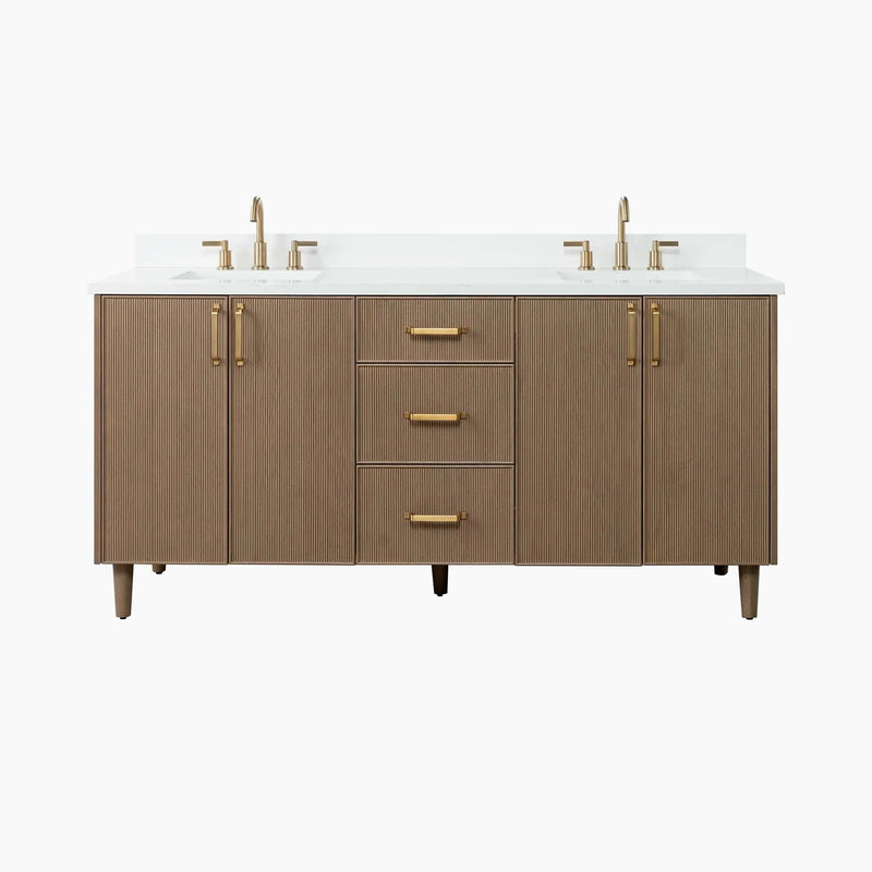 Malibu 72" Almond Coast Bathroom Vanity, Double Sink