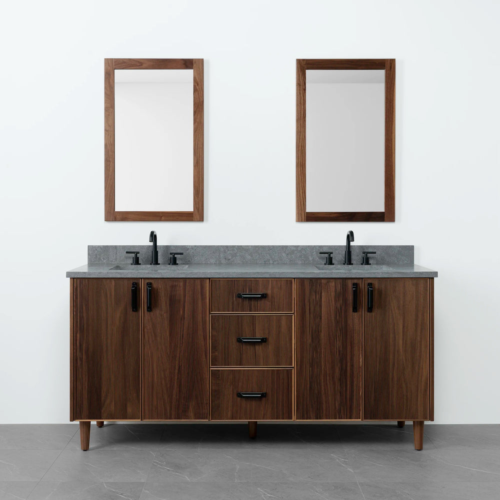 
                  
                    Malibu 72" American Black Walnut Bathroom Vanity, Double Sink - Teodor Vanities
                  
                