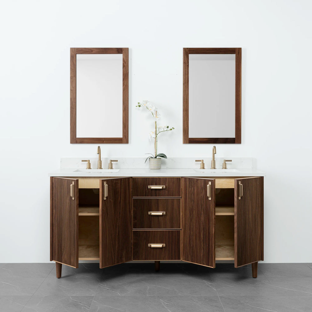 
                  
                    Malibu 72" American Black Walnut Bathroom Vanity, Double Sink - Teodor Vanities
                  
                