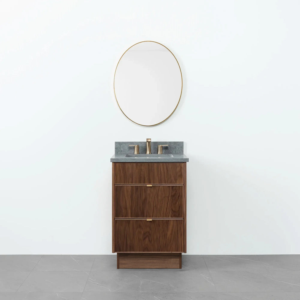 
                  
                    Malibu 24" American Black Walnut Bathroom Vanity - All Drawers
                  
                