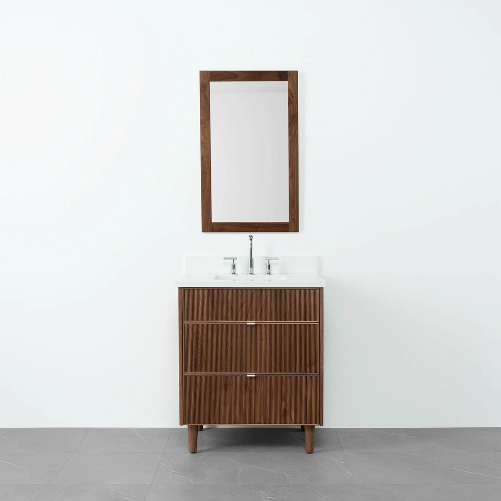 
                  
                    Malibu 30" American Black Walnut Bathroom Vanity - Teodor Vanities
                  
                