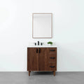 
                  
                    Malibu 36" American Black Walnut Bathroom Vanity, Left Sink - Teodor Vanities
                  
                