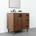 
                  
                    Malibu 36" American Black Walnut Bathroom Vanity, Left Sink - Teodor Vanities
                  
                