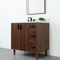 
                  
                    Malibu 36" American Black Walnut Bathroom Vanity, Left Sink - Teodor Vanities
                  
                