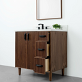 
                  
                    Malibu 36" American Black Walnut Bathroom Vanity, Left Sink - Teodor Vanities
                  
                