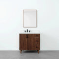 
                  
                    Malibu 36" American Black Walnut Bathroom Vanity, Left Sink - Teodor Vanities
                  
                