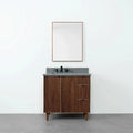 
                  
                    Malibu 36" American Black Walnut Bathroom Vanity, Left Sink - Teodor Vanities
                  
                