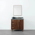 
                  
                    Malibu 36" American Black Walnut Bathroom Vanity, Right Sink - Teodor Vanities
                  
                