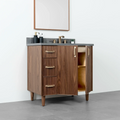 
                  
                    Malibu 36" American Black Walnut Bathroom Vanity, Right Sink - Teodor Vanities
                  
                