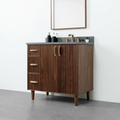 
                  
                    Malibu 36" American Black Walnut Bathroom Vanity, Right Sink - Teodor Vanities
                  
                