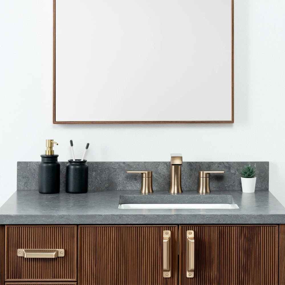 
                  
                    Malibu 36" American Black Walnut Bathroom Vanity, Right Sink - Teodor Vanities
                  
                