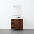 
                  
                    Malibu 36" American Black Walnut Bathroom Vanity, Right Sink - Teodor Vanities
                  
                