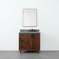 
                  
                    Malibu 36" American Black Walnut Bathroom Vanity, Right Sink - Teodor Vanities
                  
                