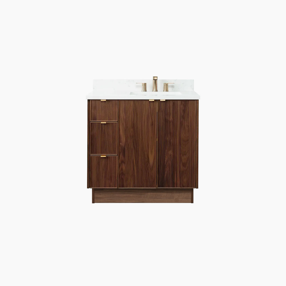 
                  
                    Malibu 36" American Black Walnut Bathroom Vanity, Right Sink
                  
                