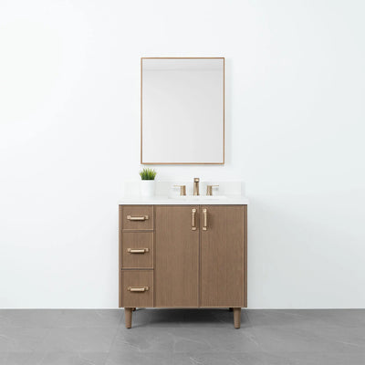 Malibu 36", Teodor® Almond Coast Vanity, Right Sink Teodor Bathroom VanityCanada
