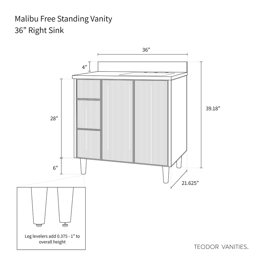 
                  
                    Malibu 36", Teodor® Almond Coast Vanity, Right Sink Teodor Bathroom VanityCanada
                  
                