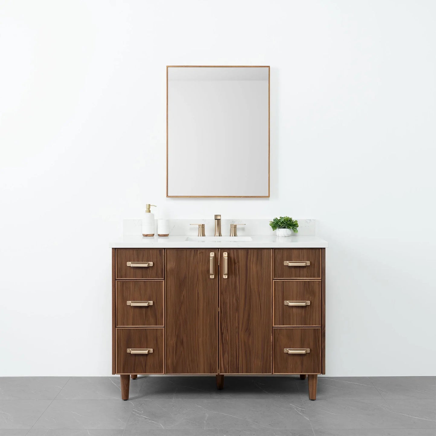 Malibu 48" American Black Walnut Bathroom Vanity - Teodor Vanities