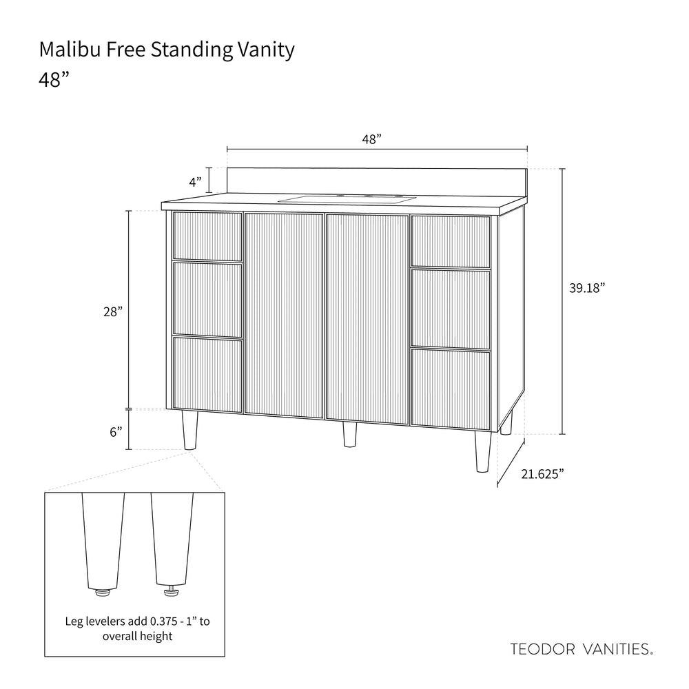 
                  
                    Malibu 48" American Black Walnut Bathroom Vanity - Teodor Vanities
                  
                