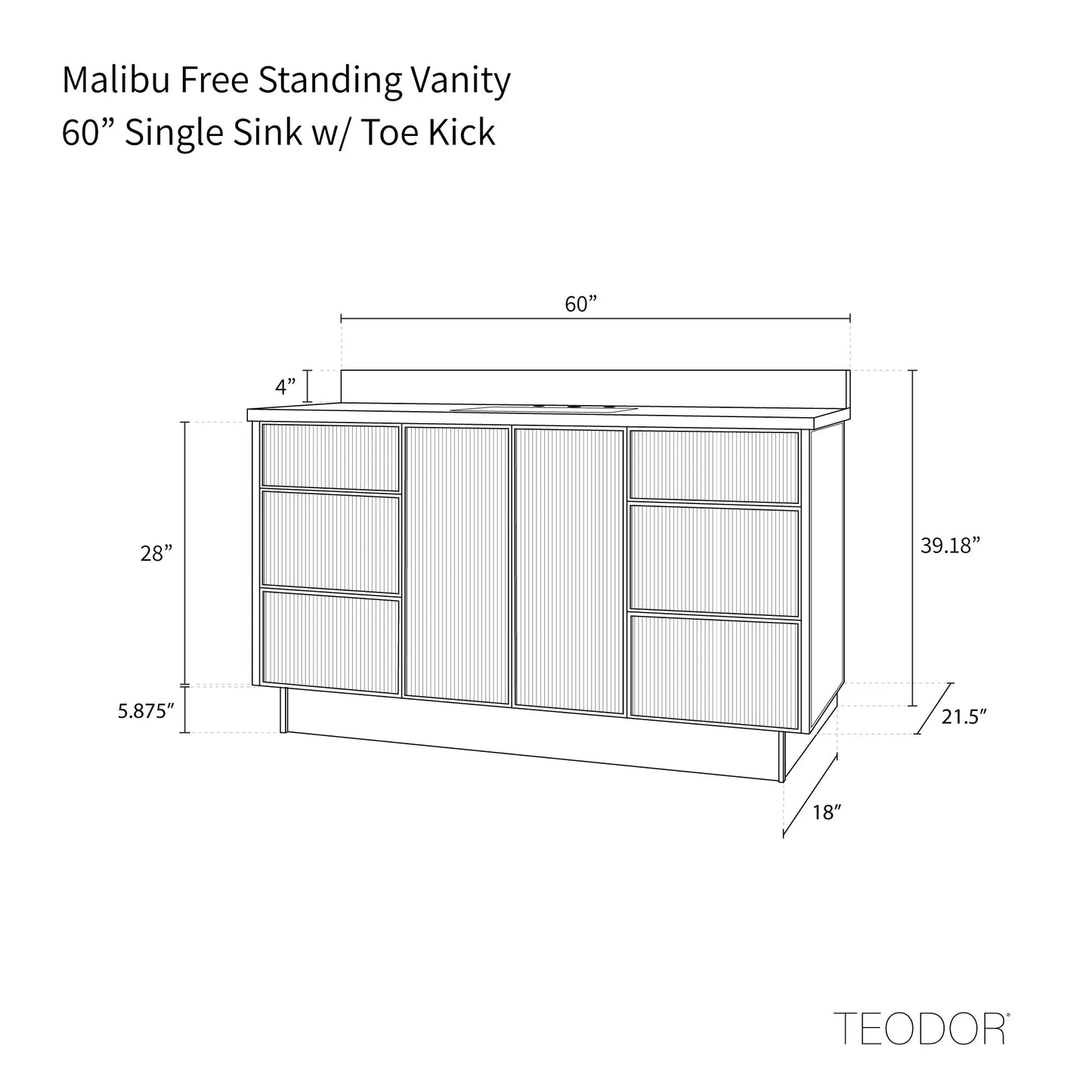 
                  
                    Malibu SLIM 60" American Black Walnut Bathroom Vanity Teodor Bathroom Vanity Canada
                  
                