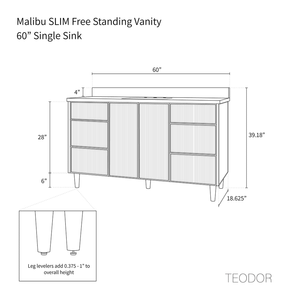 
                  
                    Malibu SLIM 60" Almond Coast Bathroom Vanity
                  
                