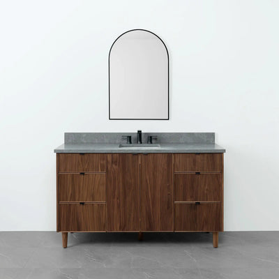 Malibu 60" American Black Walnut Bathroom Vanity - Teodor Vanities