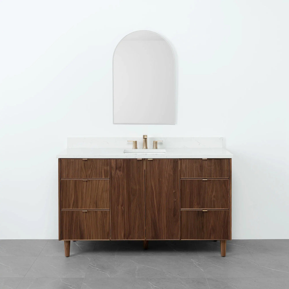 
                  
                    Malibu 60" American Black Walnut Bathroom Vanity - Teodor Vanities
                  
                