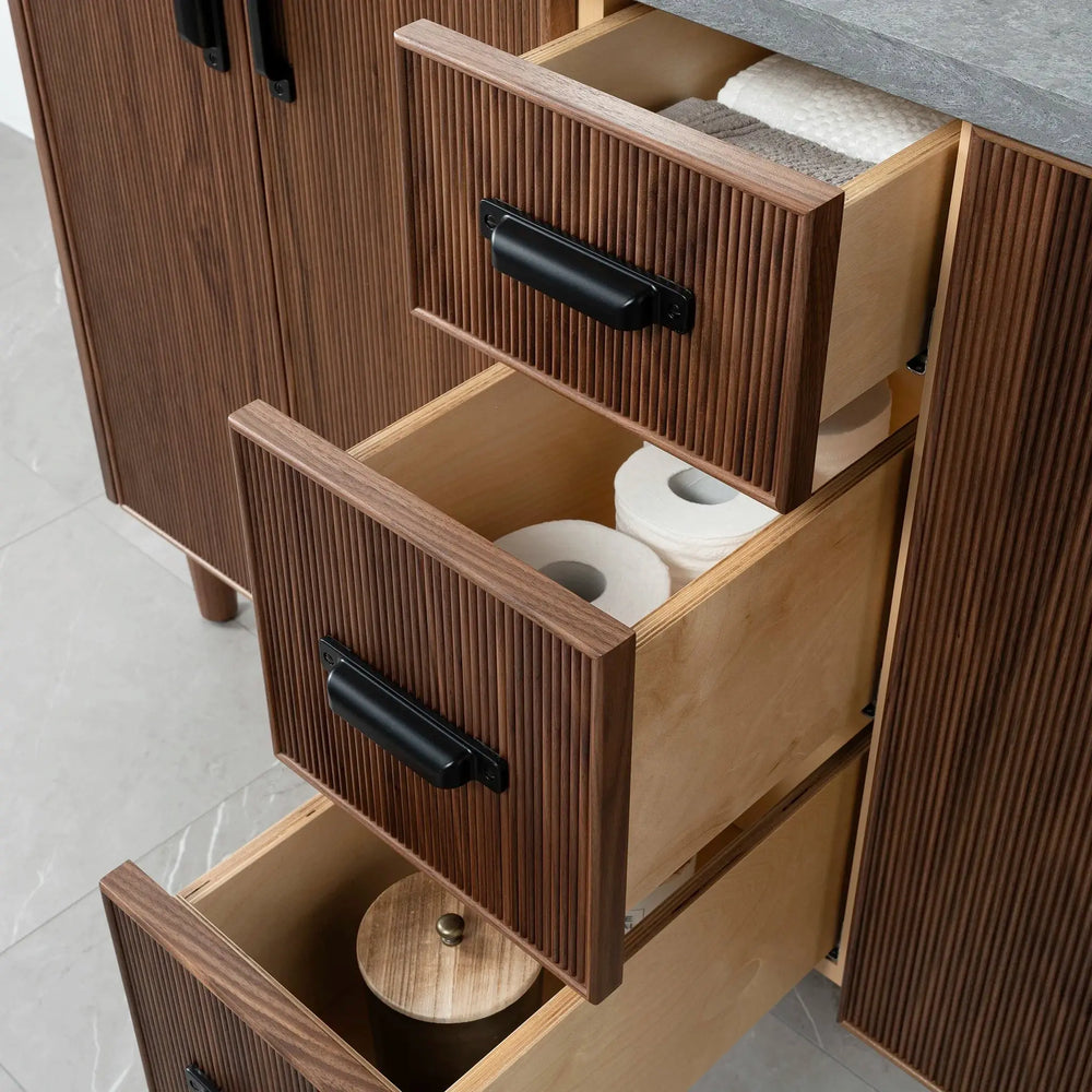 
                  
                    Malibu 60" American Black Walnut Bathroom Vanity, Double Sink - Teodor Vanities
                  
                