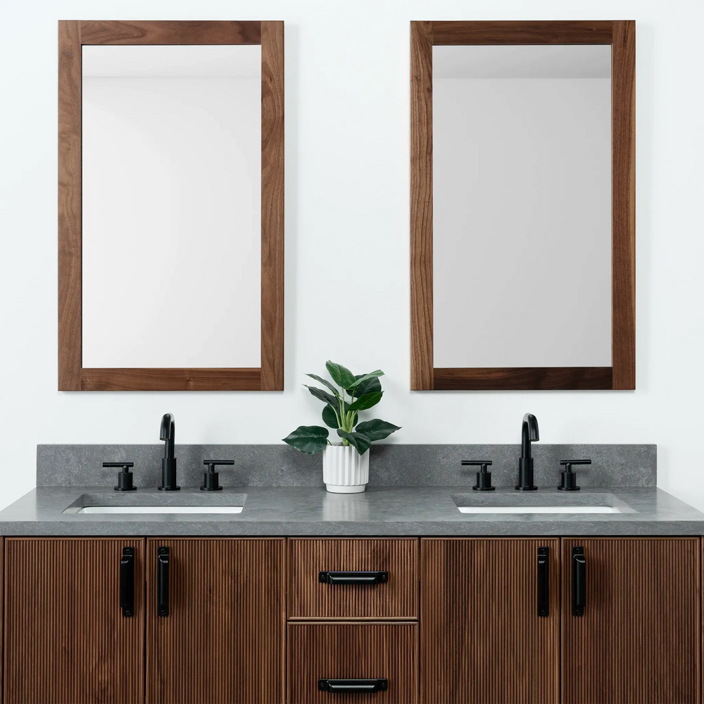 
                  
                    Malibu 60" American Black Walnut Bathroom Vanity, Double Sink - Teodor Vanities
                  
                