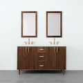 
                  
                    Malibu 60" American Black Walnut Bathroom Vanity, Double Sink - Teodor Vanities
                  
                