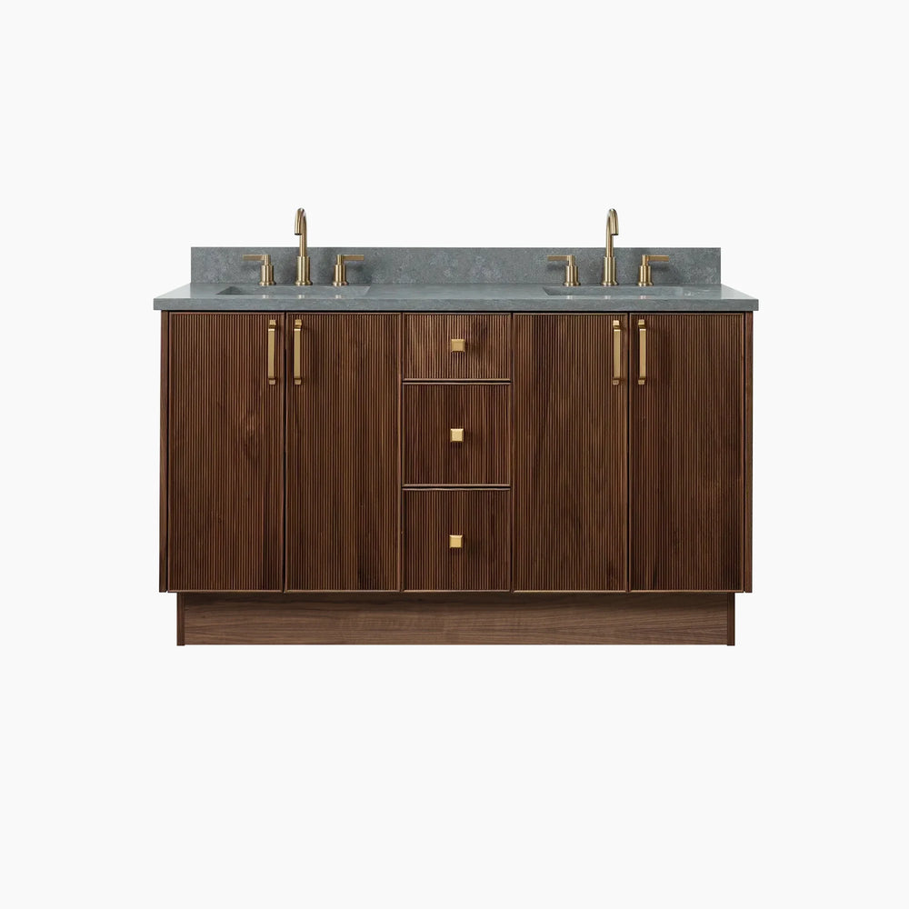 
                  
                    Malibu 60" American Black Walnut Bathroom Vanity, Double Sink
                  
                