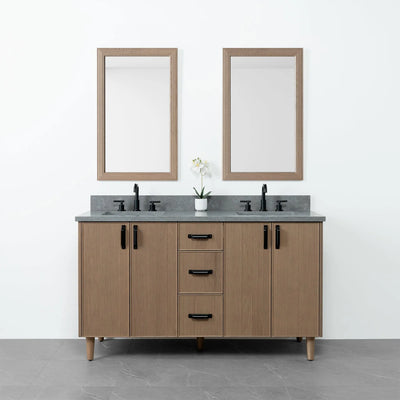 Malibu 60", Teodor® Almond Coast Vanity, Double Sink Teodor Bathroom VanityCanada