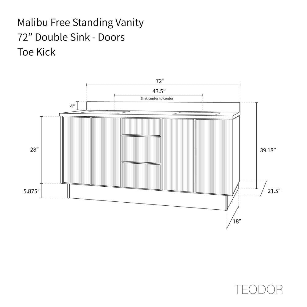 
                  
                    Malibu 72" American Black Walnut Bathroom Vanity, Double Sink
                  
                