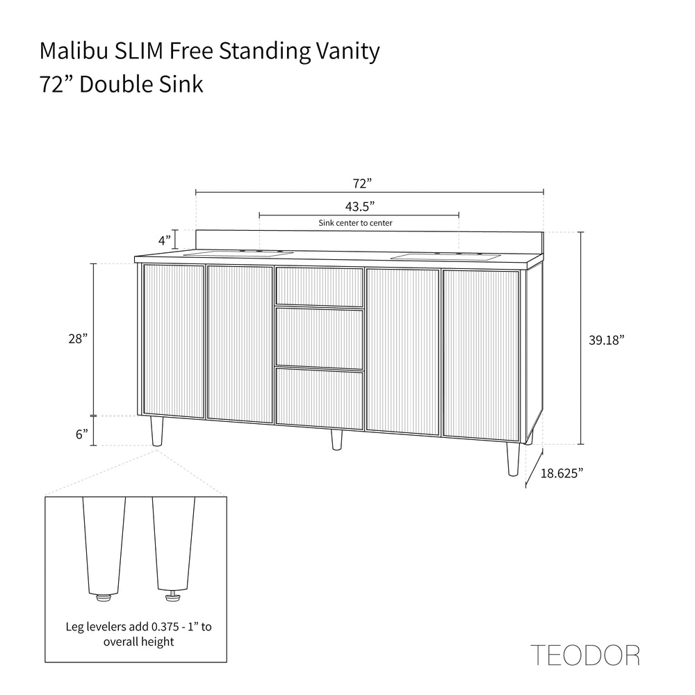 
                  
                    Malibu SLIM 72" Almond Coast Bathroom Vanity, Double Sink
                  
                