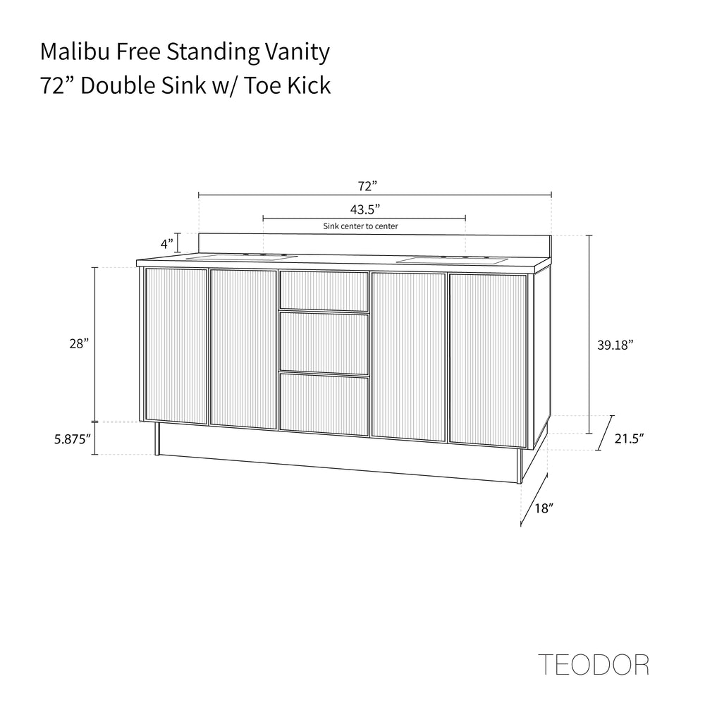 
                  
                    Malibu 72" American Black Walnut Bathroom Vanity, Double Sink
                  
                