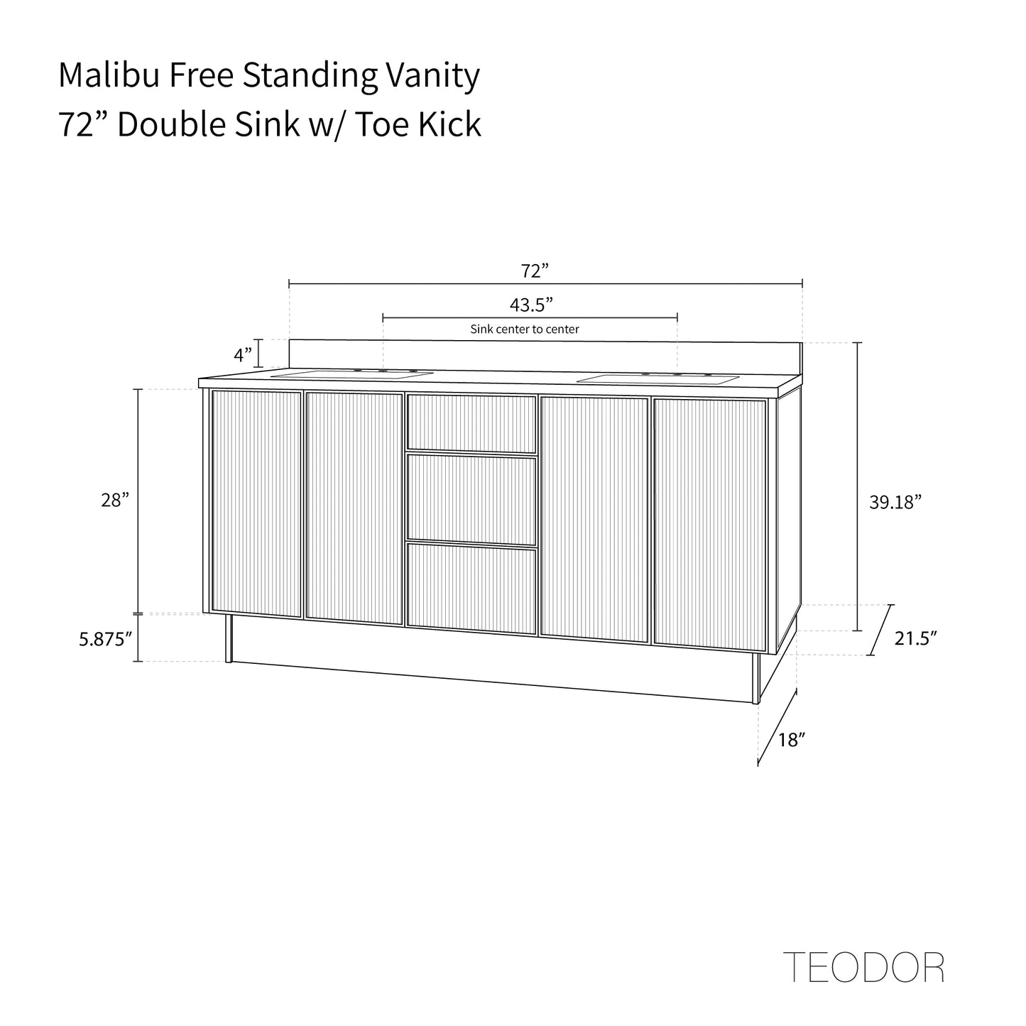 
                  
                    Malibu 72" American Black Walnut Bathroom Vanity, Double Sink
                  
                