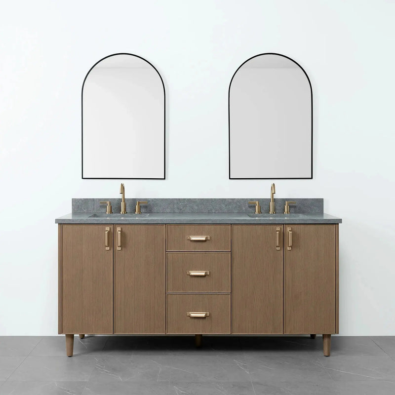 Malibu 72" Almond Coast Bathroom Vanity, Double Sink - Teodor Vanities