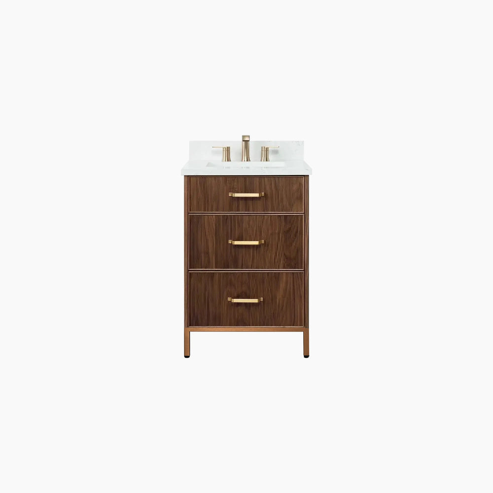 
                  
                    Malibu 24" American Black Walnut Bathroom Vanity - All Drawers
                  
                