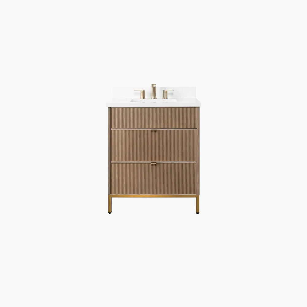 
                  
                    Malibu 30" Almond Coast Bathroom Vanity - All Drawers
                  
                