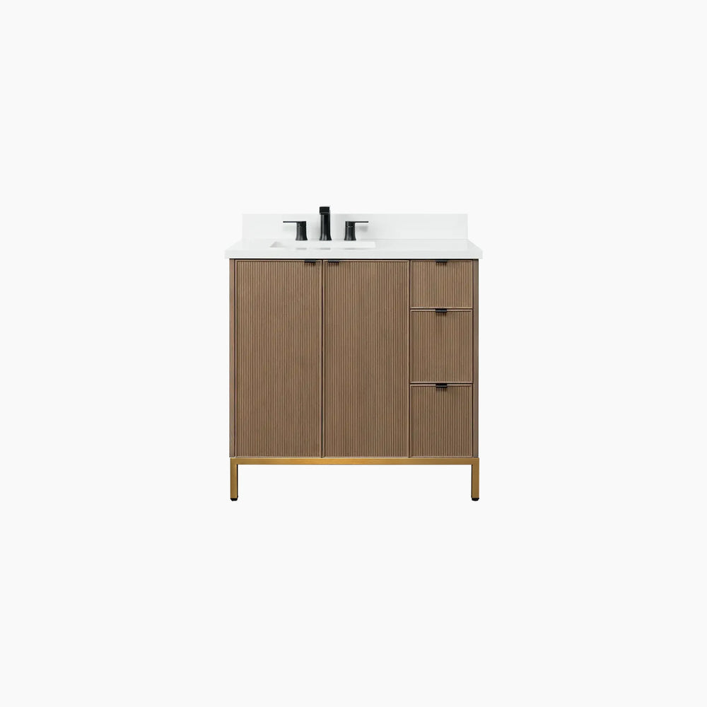 
                  
                    Malibu 36" Almond Coast Bathroom Vanity, Left Sink
                  
                