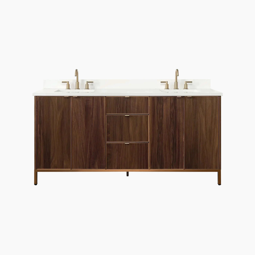
                  
                    Malibu 72" American Black Walnut Bathroom Vanity, Double Sink
                  
                